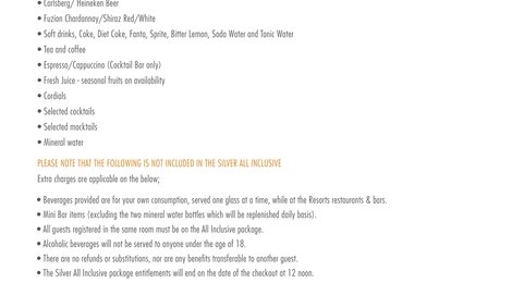 Adaaran Club Rannalhi Beverage Menu, 119