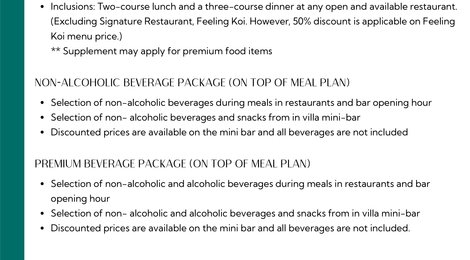 Amilla Maldives Meal Plans 2026, 119