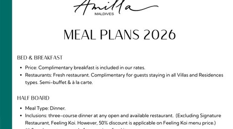 На фото: Amilla Maldives Meal Plans 2026, 118 Amilla Maldives Meal Plans 2026, 118
