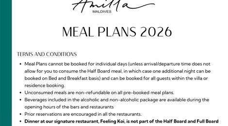 На фото: Amilla Maldives Meal Plans 2026, 120 Amilla Maldives Meal Plans 2026, 120