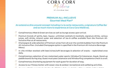 На фото: Cora Cora Maldives PREMIUM AI , 118 Cora Cora Maldives PREMIUM AI , 118
