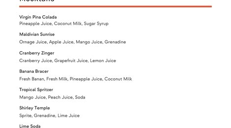  Dhawa Ihuru Beverage Menu, 121