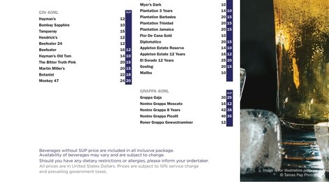 Sirru Fen Fushi Beverage Menu, 123