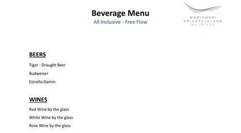 Madifushi Private Island Beverage Menu - AI, 118