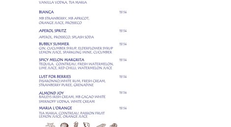 Medhufushi Island Resort Beverage Menu, 127