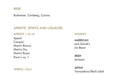 Park Hyatt Maldives Hadahaa Beverage List , 122