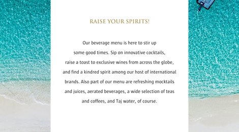 Taj Exotica Resort &amp; Spa Beverage Package, 118