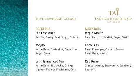На фото: Taj Exotica Resort & Spa Beverage Package, 119 Taj Exotica Resort & Spa Beverage Package, 119